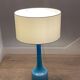 Lampe scandinave verre bleu et laiton (Holmegaard Danemark)