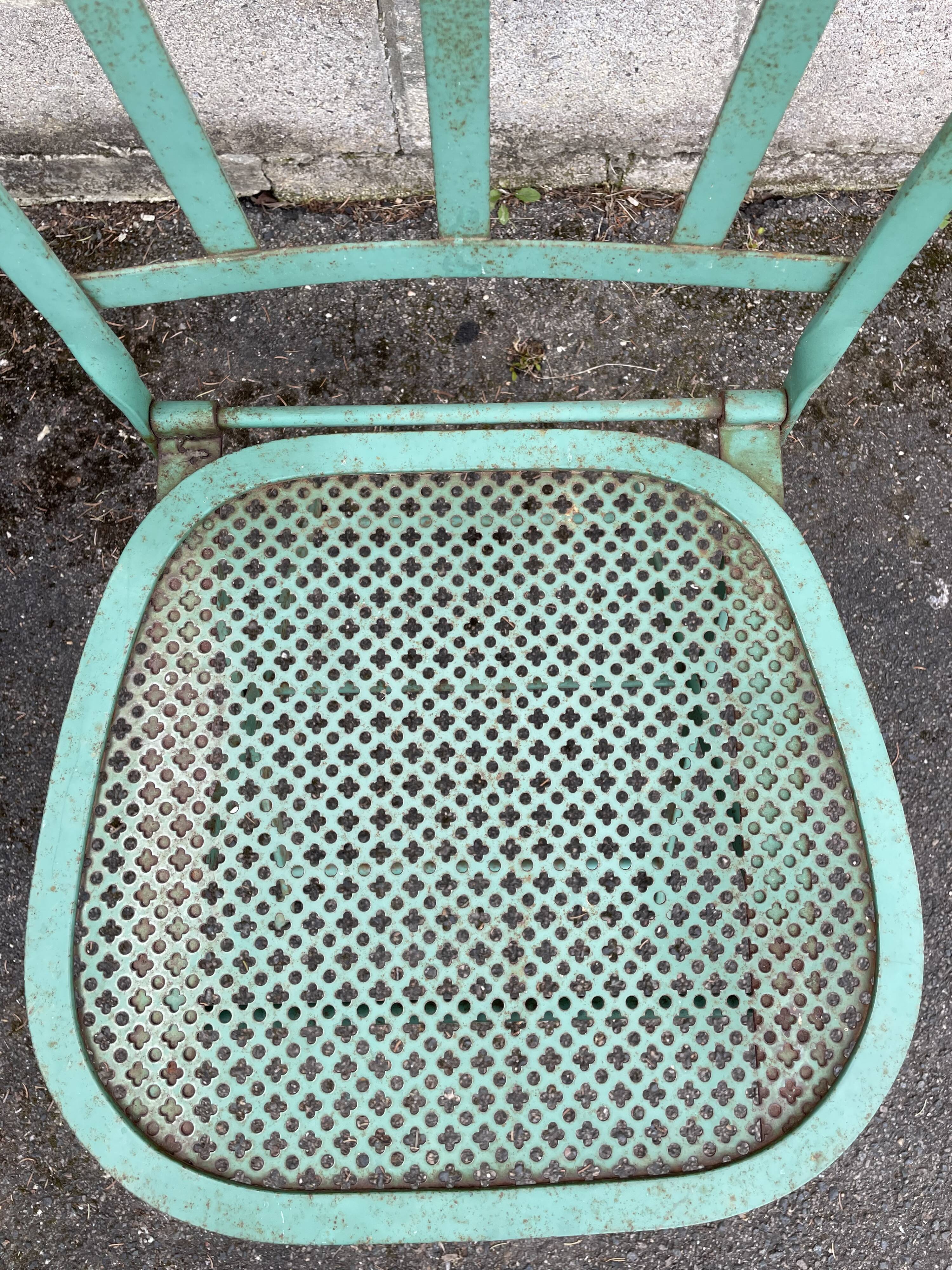 Set of 2 folding garden chairs XIXth