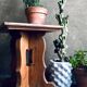 Brutalist oak side table
