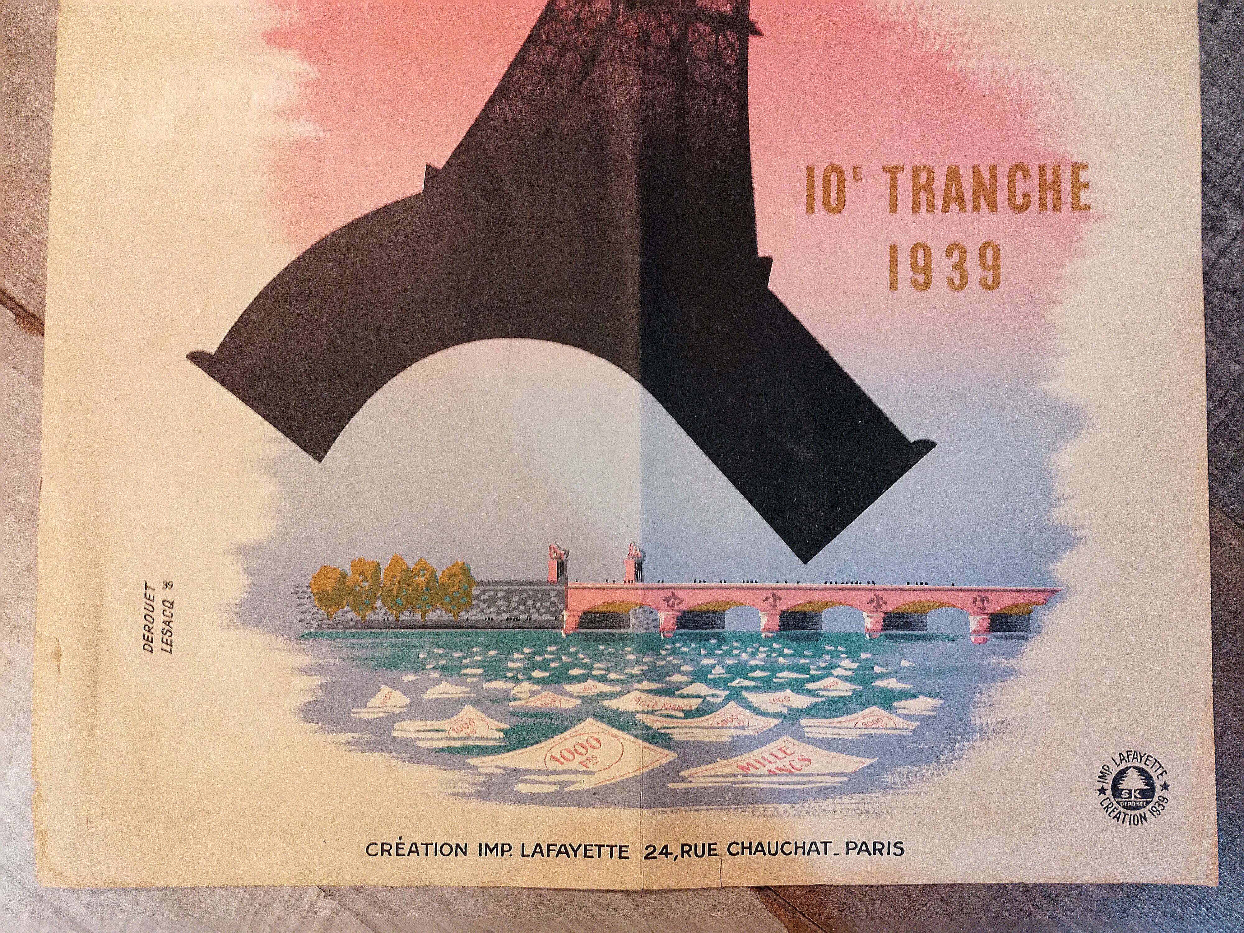 "Eiffel Tower" lottery poster 1939