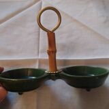 Serviteur salière et poivrière en céramique vintage