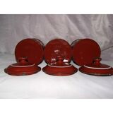 Set of 3 vintage enamelled spice boxes