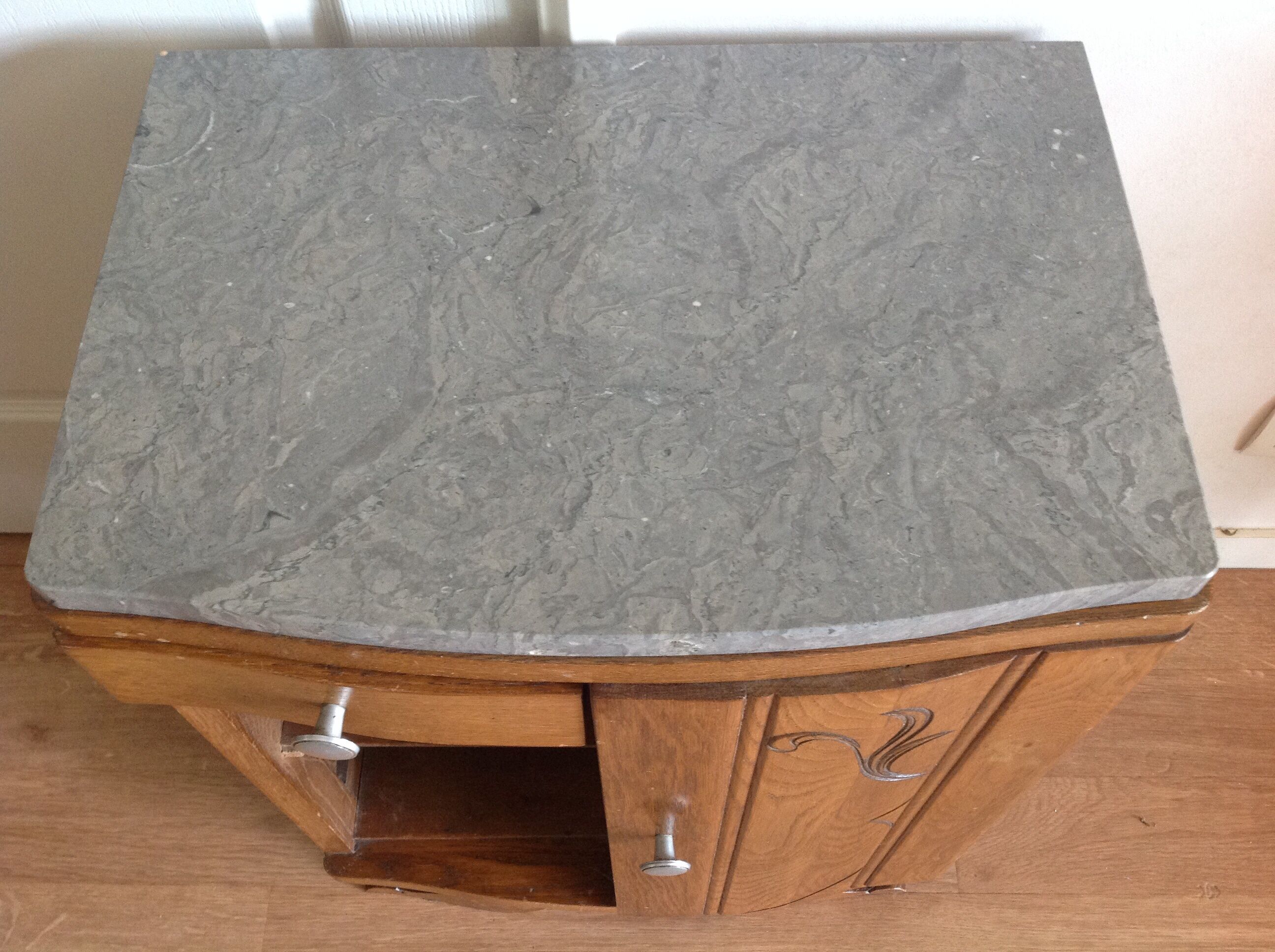 Bedside deco on marble old vintage