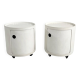 Paire de tables de nuit, Componibili par Anna Castelli pour Kartell, 1970