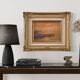 Seascape painting signed by Remo Testa, fishermen at sunset