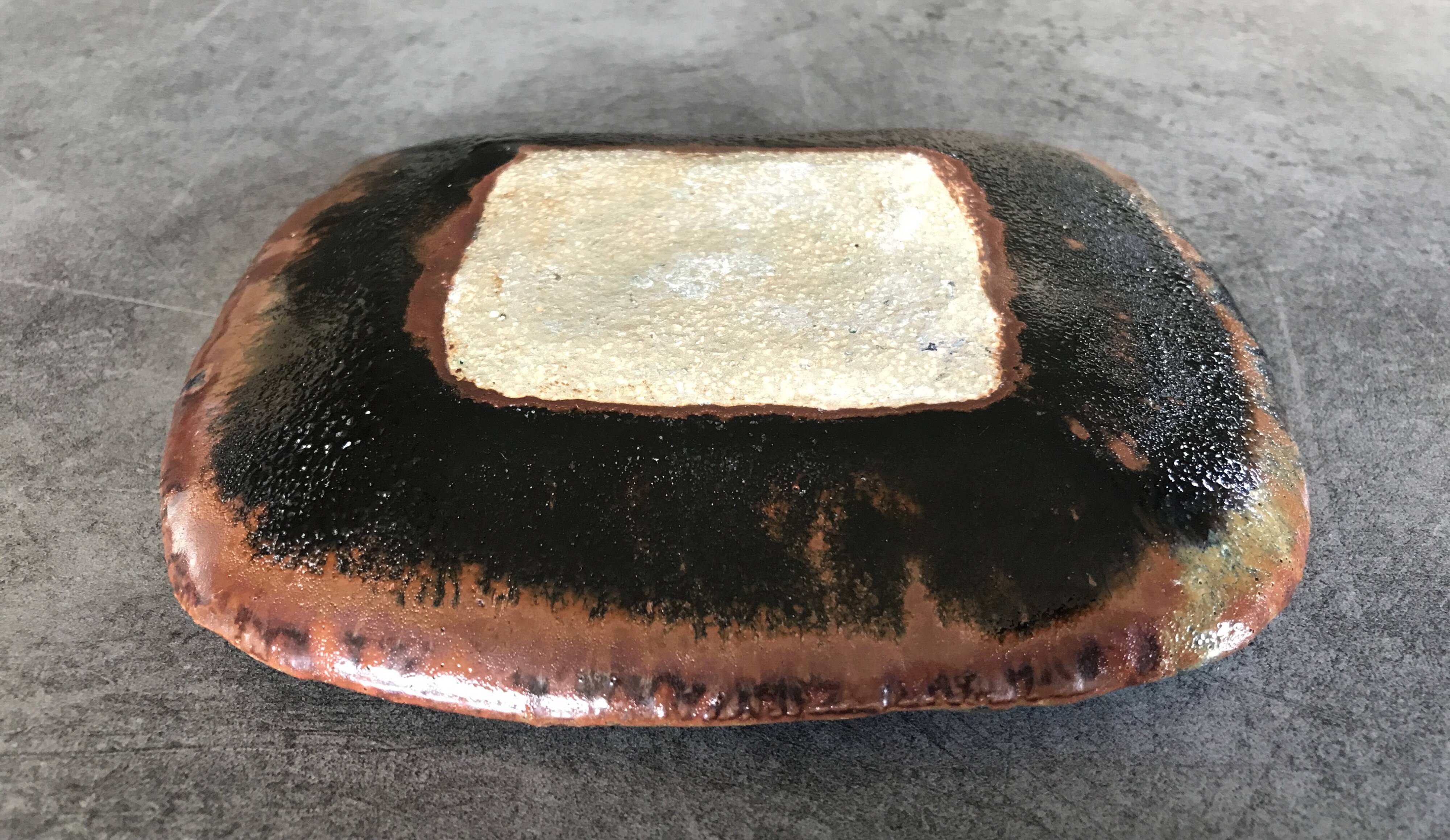 Modernist enamelled stoneware bowl tray