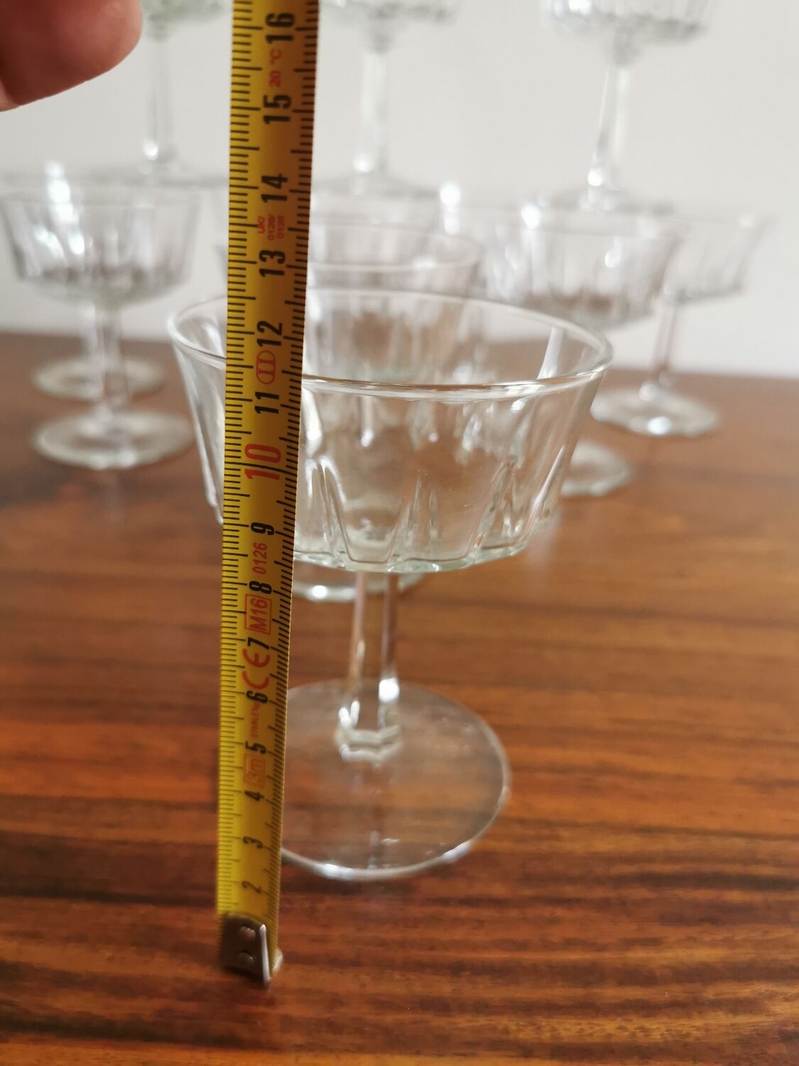12 vintage champagne glasses