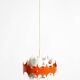 Beautiful small original 1960s Space Age metal pendant lamp by Doria