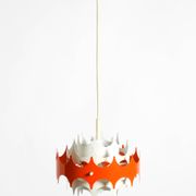 Beautiful small original 1960s Space Age metal pendant lamp by Doria