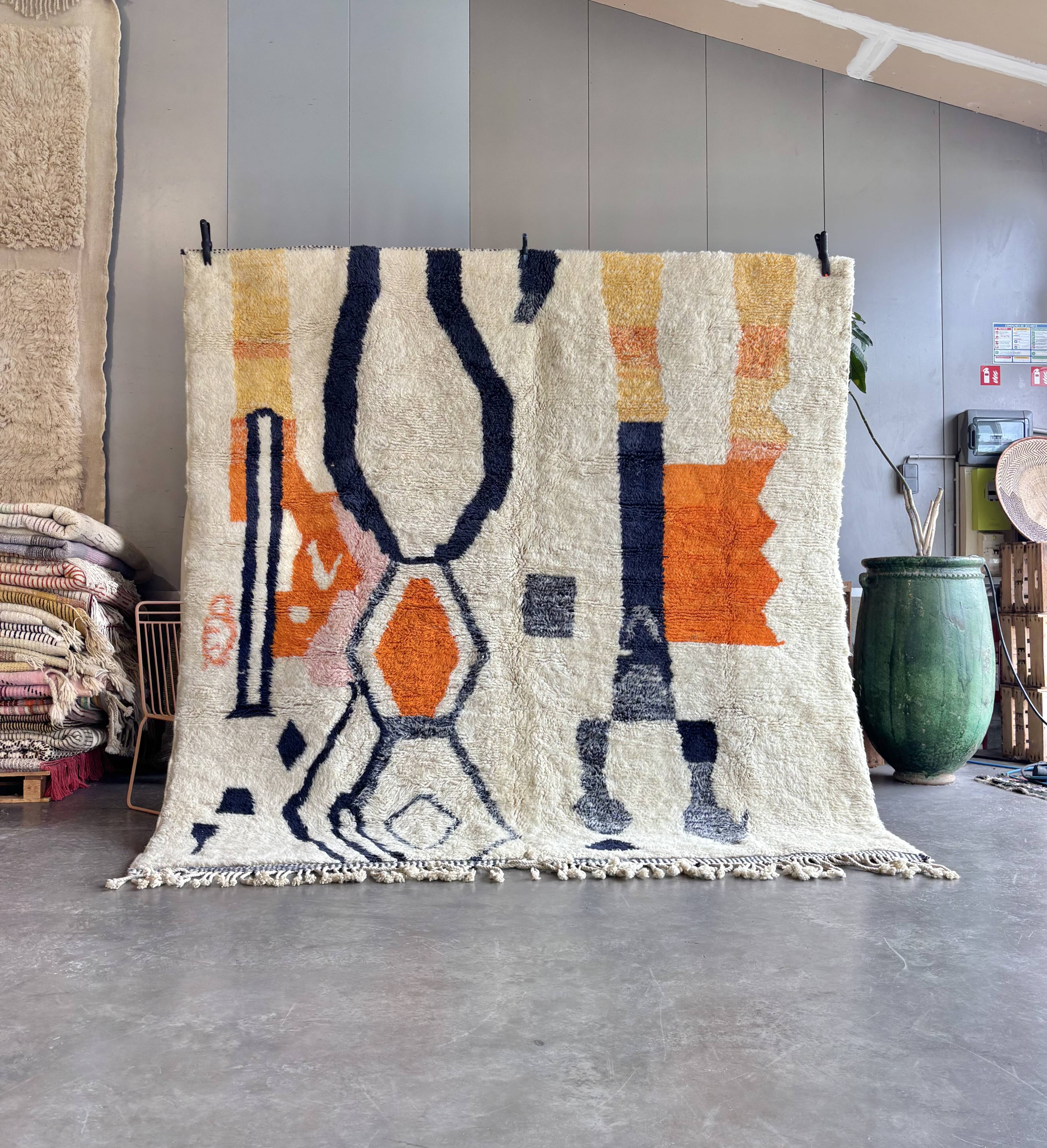 Beni M'rirt Berber rug 250 × 250 cm – Natural wool – Handmade in Morocco