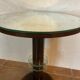 Guéridon vintage design miroir verre et laiton