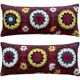 Set of 2 vintage embroidered cushion covers 41x84 cm
