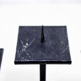 Modernist cast iron candle holder