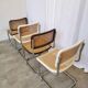 Set of 4 vintage cesca dining chairs / 2 brown 2 white / cane seat mid-century