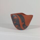 Vintage sgraffito decor ceramic vase Rudi Stahl Germany 1950s