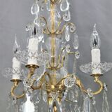 Paire girandoles chandelier bronze & cristal style Louis XV