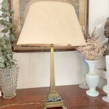 Column lamp in gilded bronze and marble 36cm