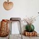 Tabouret vintage métal et skaï gris