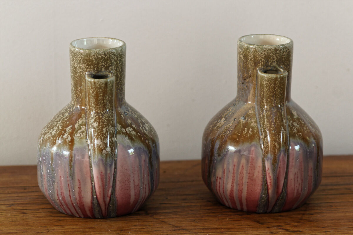 Pair of earthenware art deco vases