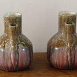 Pair of earthenware art deco vases