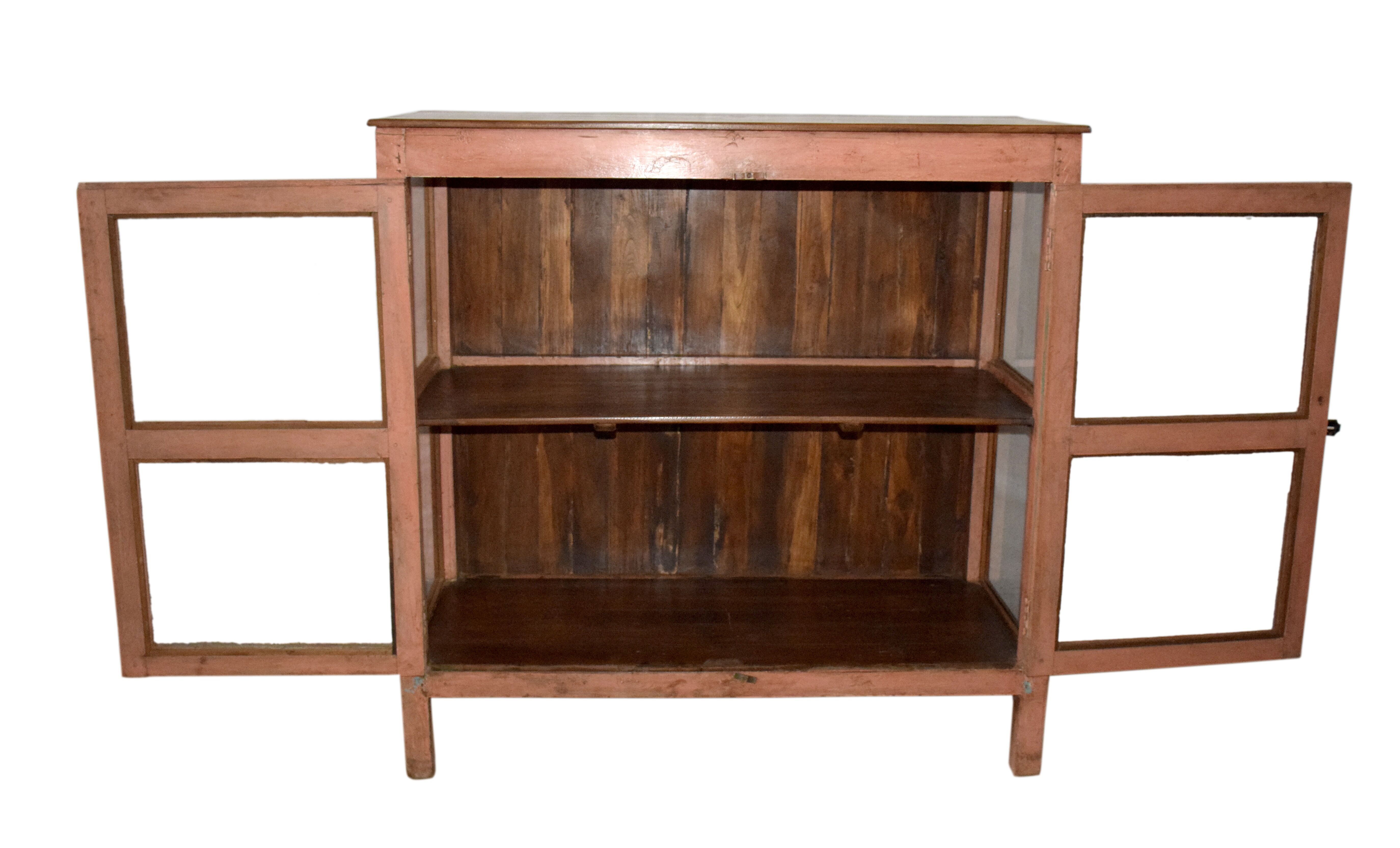 Teak glass buffet