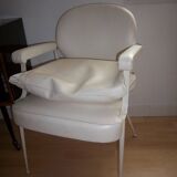 1950/60s women's hairdresser's chair in white leatherette