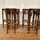 Series of 6 bar stools in curved wood