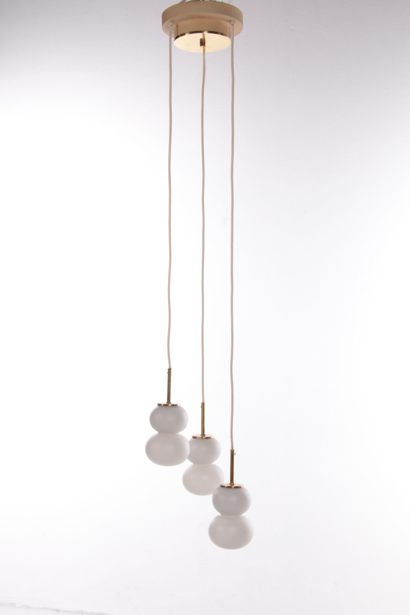 Vintage ceiling lamp with three opal glass spheres, 1960 Germany