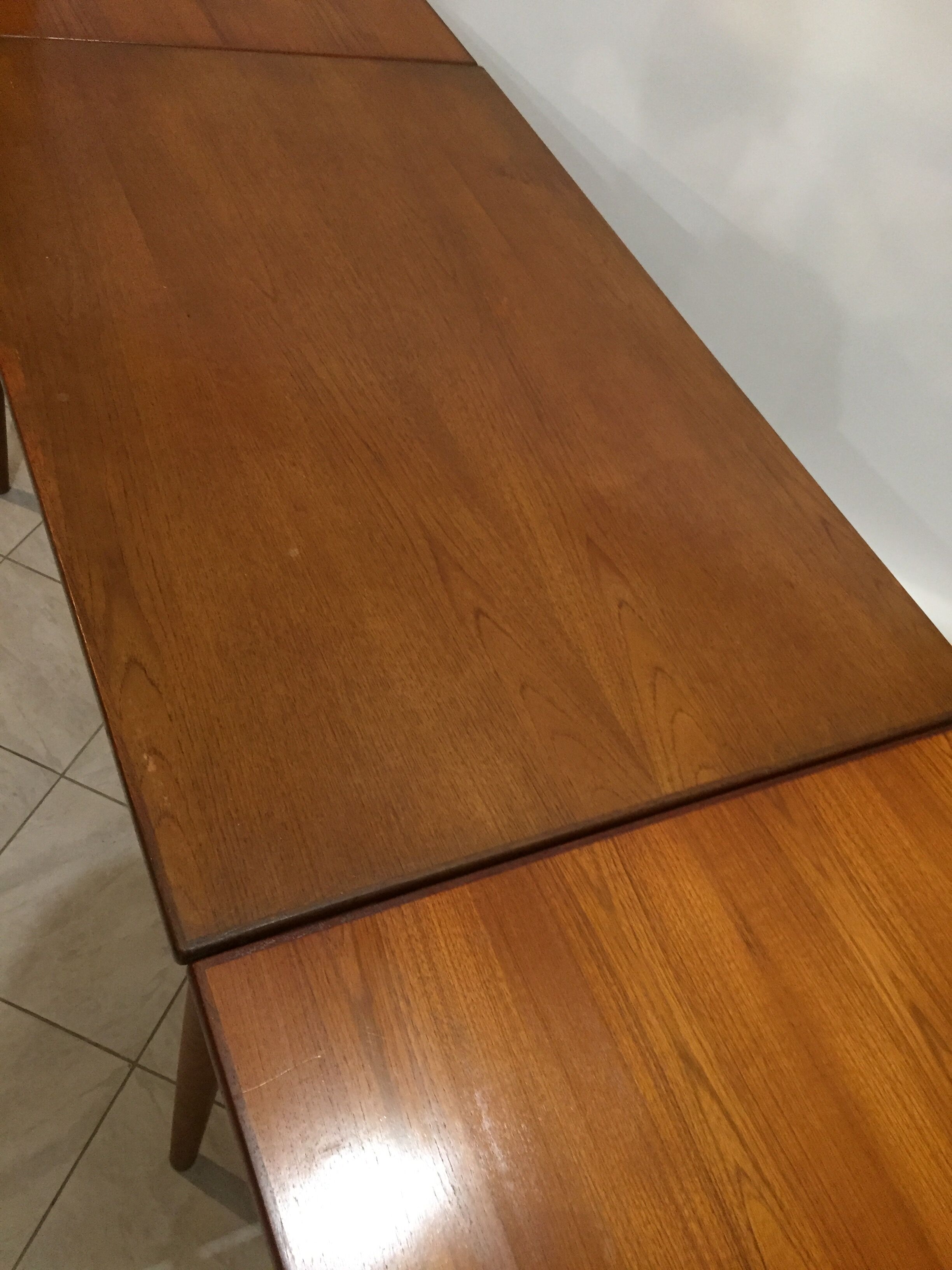 Danish dining table with extension cords