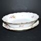 Vintage floral porcelain salad bowl with gilding + matching round plate