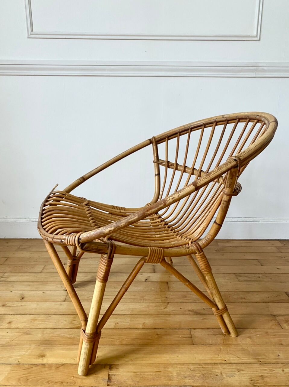 Rattan basket chair