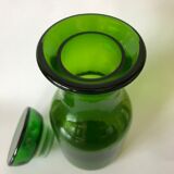 Green glass jar