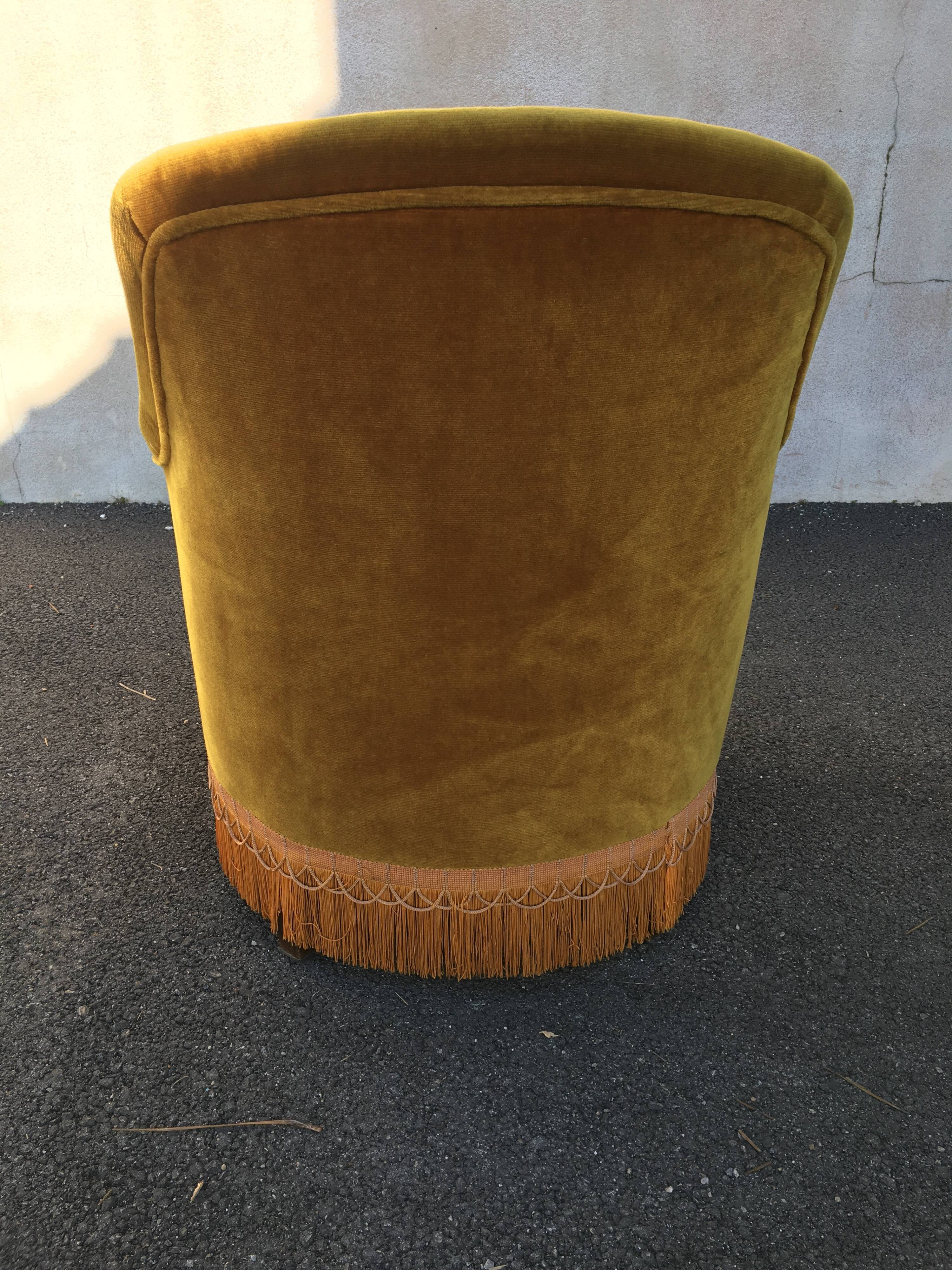 Vintage toad chair velvet gold