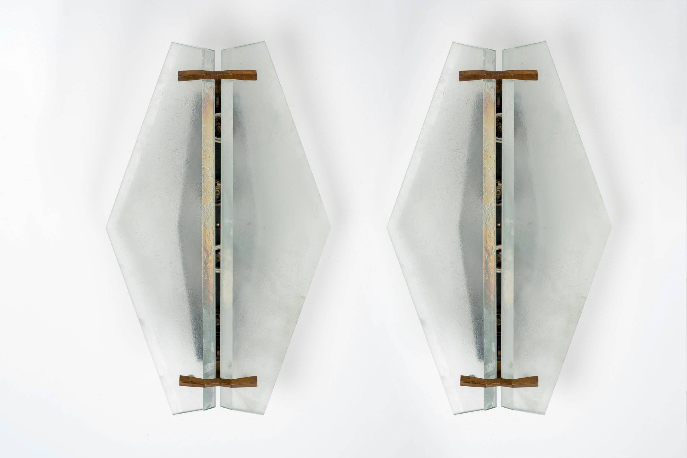 Wall Sconces Model 1943 by Max Ingrand for Fontana Arte, 1960s, Set of 2