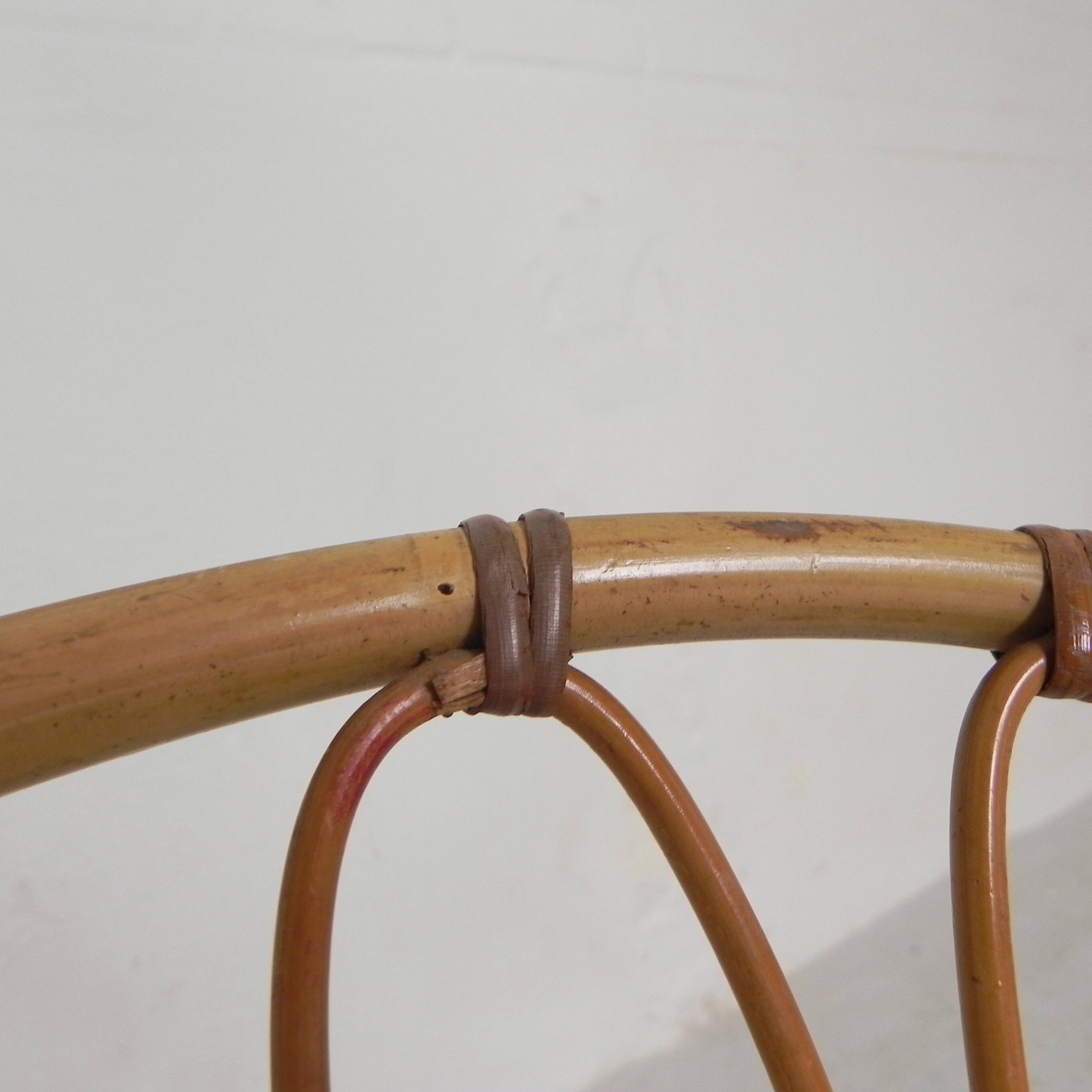 Set of 2 rattan, bamboo children's chairs Rohe Noordwolde 1950s