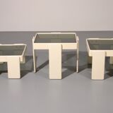 Gianfranco Frattini stacking tables for Cassina – original off-white lacquer