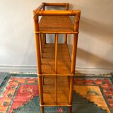 Vintage bamboo and rattan shelf