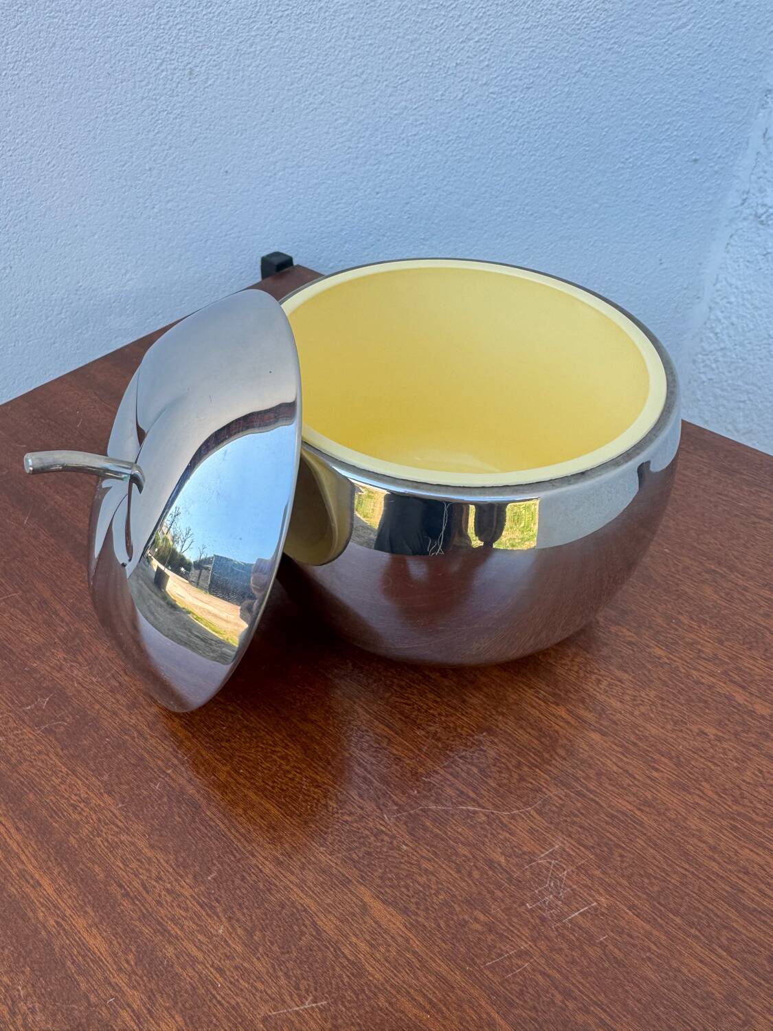 Silver apple ice scoop from the 1970s.