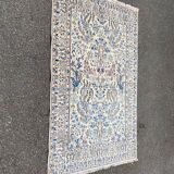 Tapis persan en laine beige fleur 200x120cm