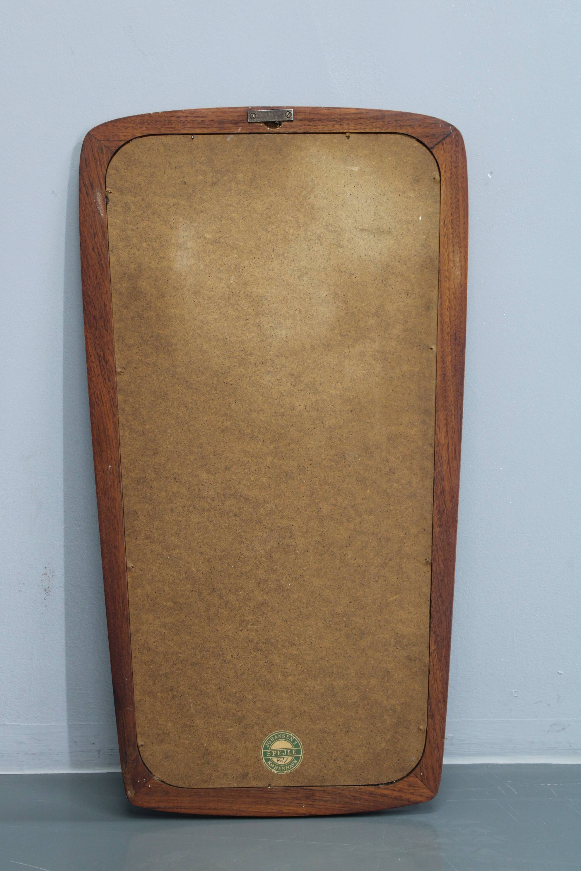 1960s Danish solid teak mirror by Johansens Spejle Kobenhavn