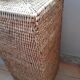 Braided rattan lamp foot, square, vintage 1970