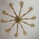 Lustre rezzonico vénitien en verre de Murano mordoré avec des reflets vert, 10 bras de lumière