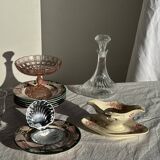 Old pink earthenware saucier Badonviller model Jasmin