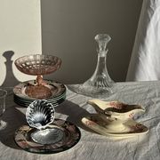 Saucier ancienne en faïence rose de Badonviller modèle Jasmin