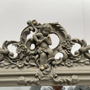 Louis XV style mirror in wood and patinated stucco, 20th century