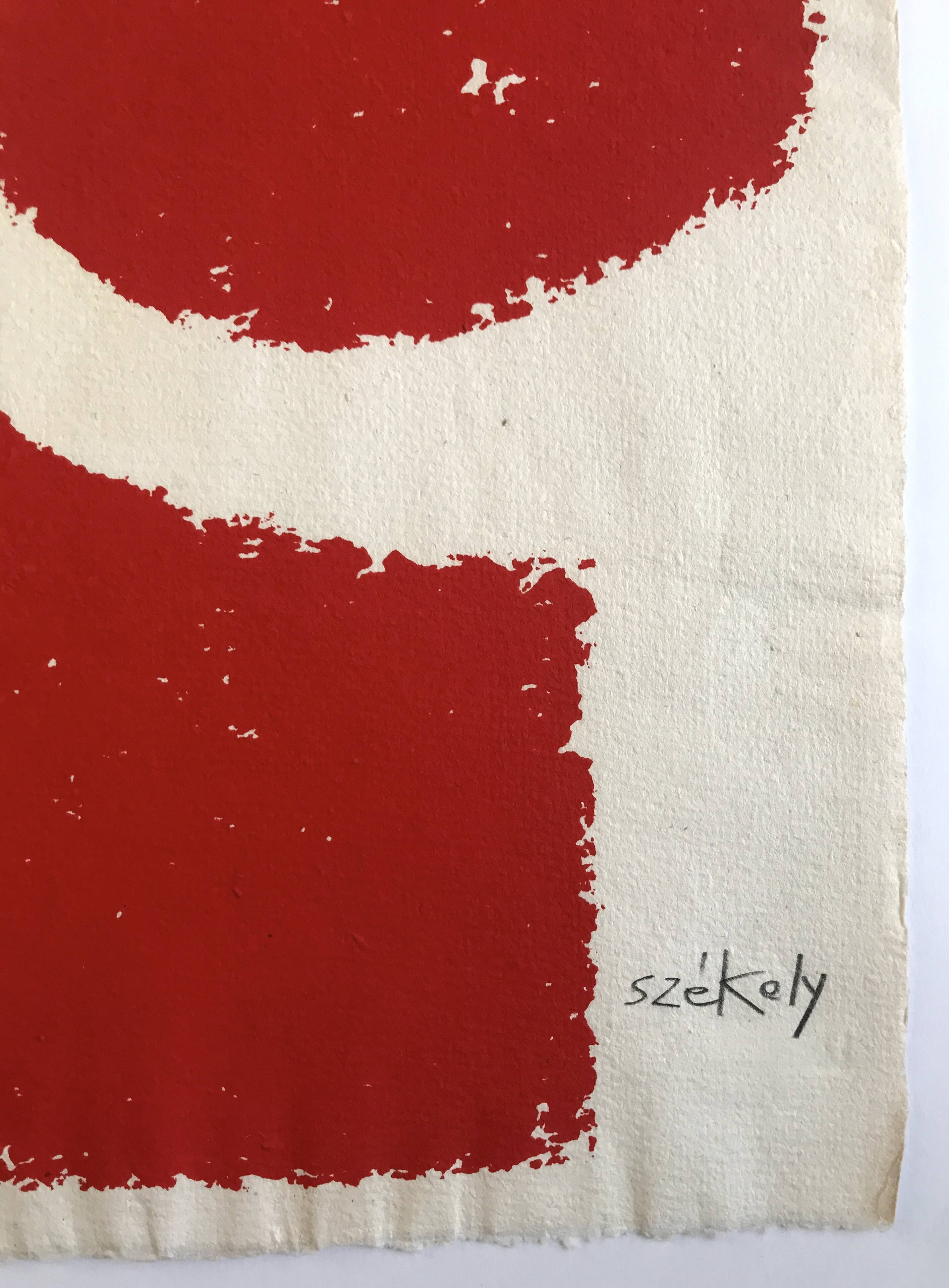 Pierre SZÉKELY, Equilibre, 1971. Silkscreen relief signed in pencil