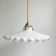 Suspension en opaline blanche avec fil doré
