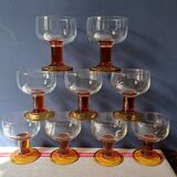 Set of 9 70s glasses