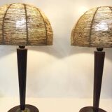 Paire lampe unilux en corde, 1970