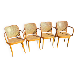Set of 4 Prague 811 armchairs by Thonet